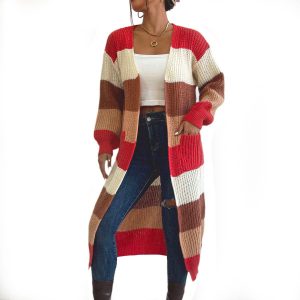 Striped cardigan jacket sweater